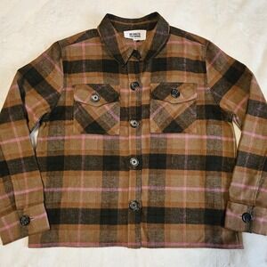 BB Dakota Steve Madden Lightweight Jacket Women's Size Large Brown Plaid NWOT
